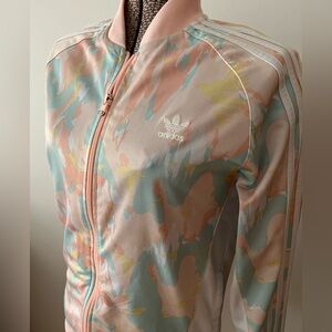 Adidas original zip up track jacket pastel print size S